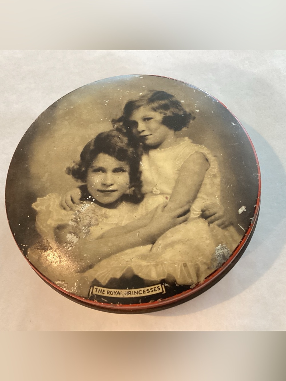 Antique 1930s RILEYS Toffee Tin from Halifax, England with the adorable picture